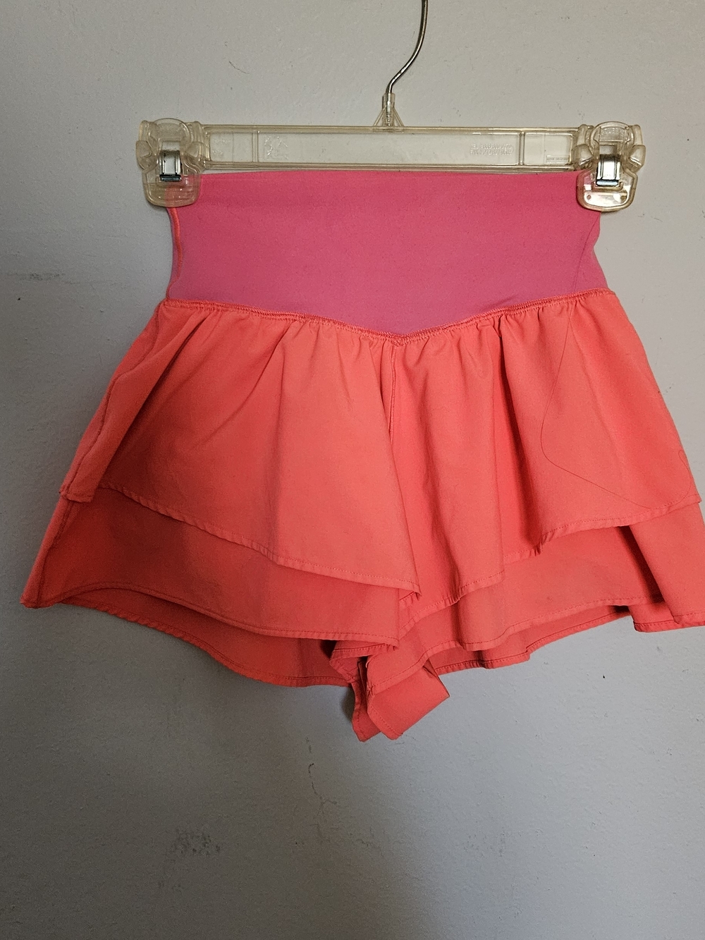 aerie Pink and Coral Layered Skort Shorts